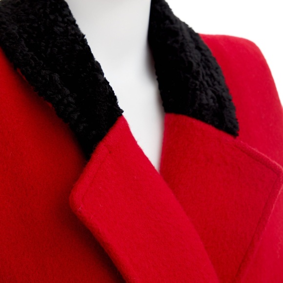 80’s red wool coat / medium - Picture 8 of 9